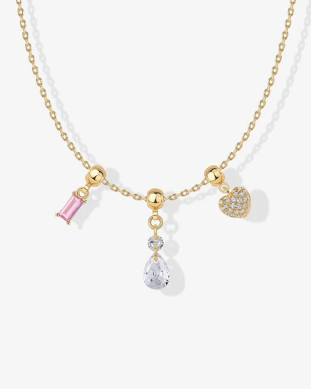 Best necklaces and pendants with opal and gold for a vibrant, luxurious contrast-Whimsy Heart Charm Necklace