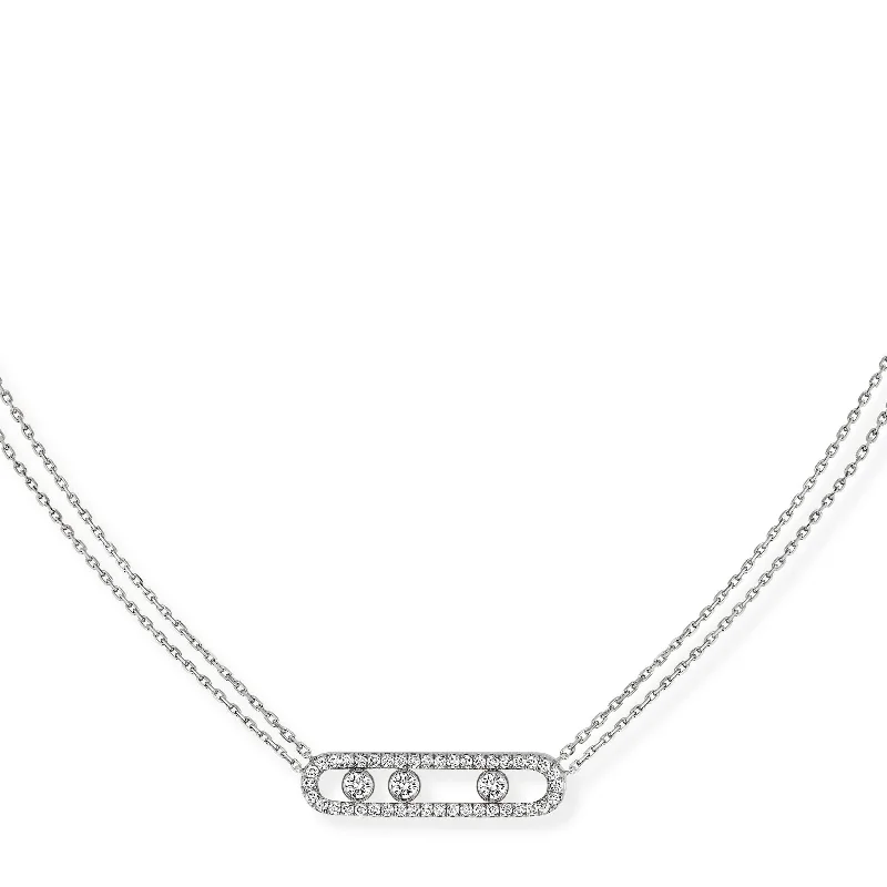 Best necklaces and pendants with opal and gold for a vibrant, luxurious contrast-0.71ctw White Gold Diamond Pavé Necklace