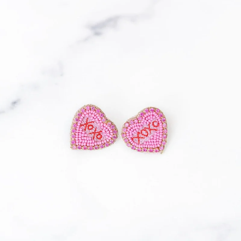 Necklaces and pendants with geometric pendants for a clean, contemporary design-XOXO Beaded Studs