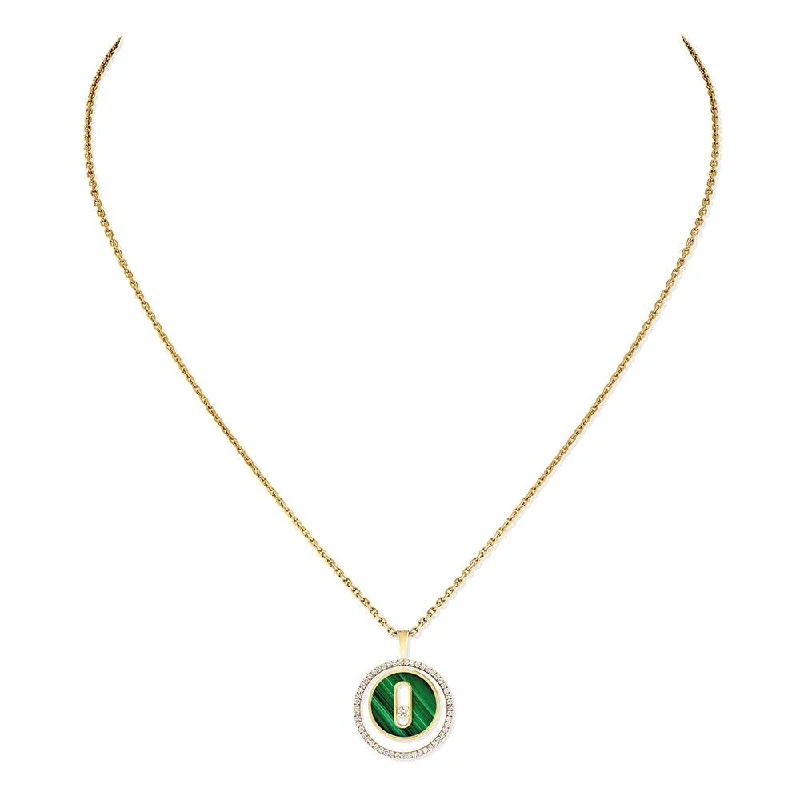 Beautiful necklaces and pendants with butterfly motifs for a whimsical style-Yellow Gold Diamond & Malachite Necklace