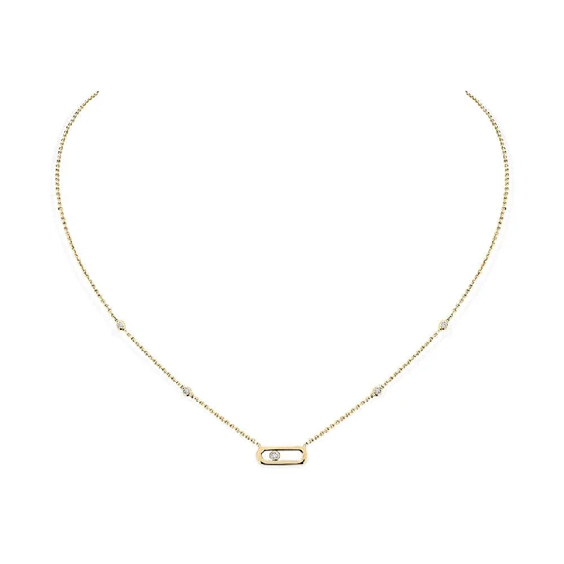 Necklaces and pendants with matching rings for a coordinated set of jewelry-Yellow Gold Diamond Necklace