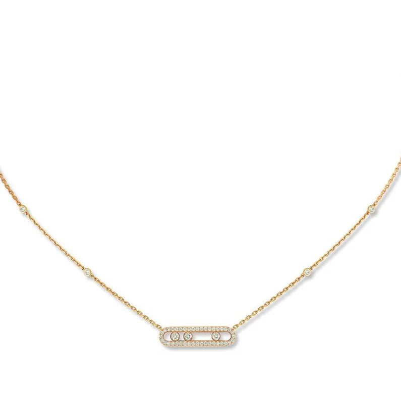 Unique necklaces and pendants with custom birthstone arrangements for personalization-0.34ctw Yellow Gold Diamond Pavé Necklace