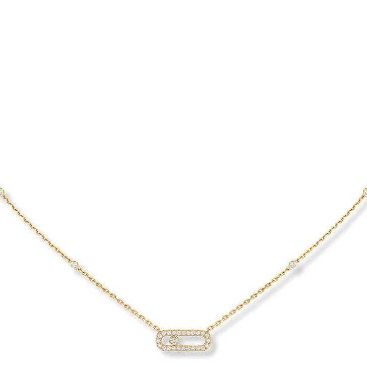 Best necklaces and pendants with oval pendants for a classic, elegant shape-0.23ctw Yellow Gold Diamond Pavé Necklace