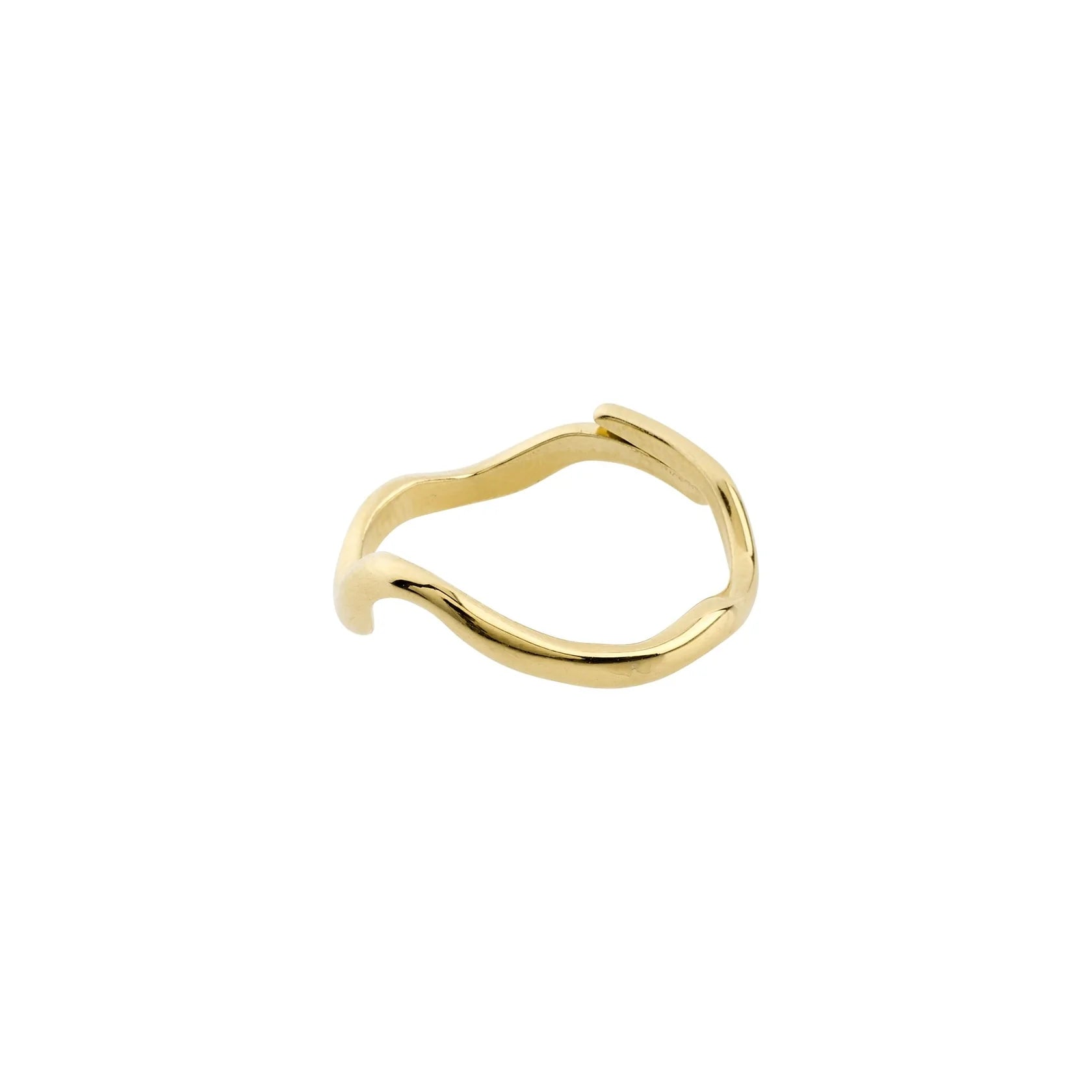 Rings with sleek black agate for edge -Alberte Gold Plated Ring