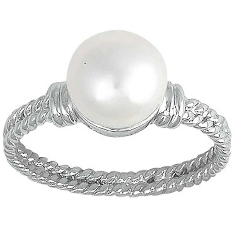 Rings with star sapphire for unique glow -Classic Women's Fwp Double Twisted Band Ring - W-9080