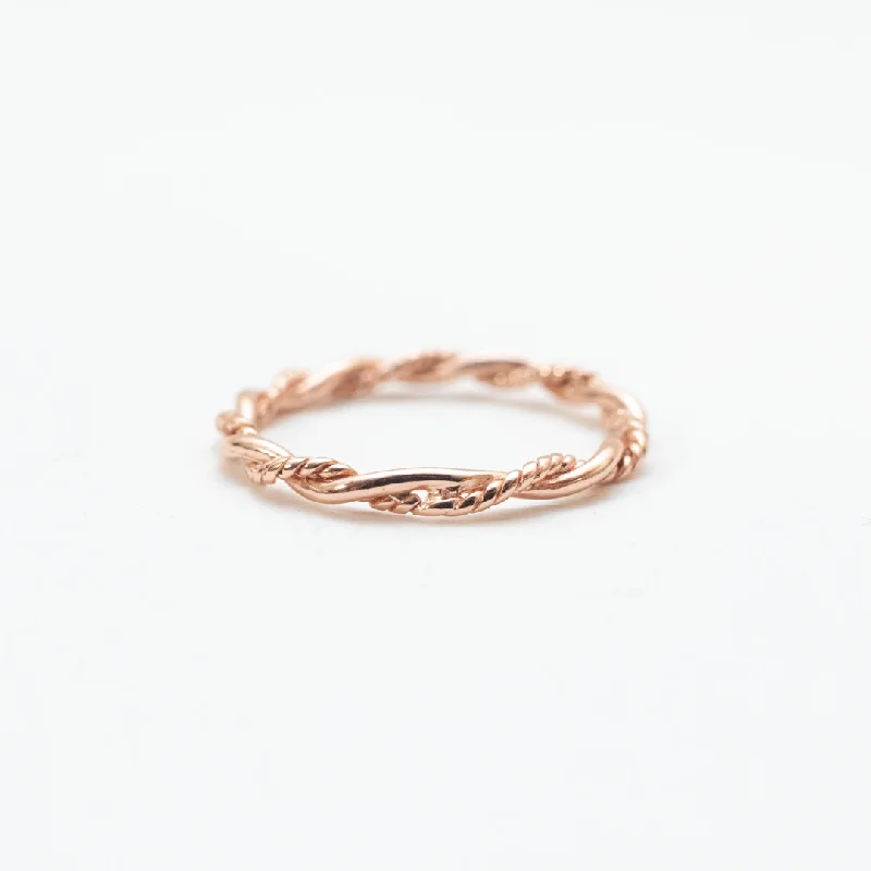 Rings with delicate filigree sapphire settings -Rose Gold Plated Double Twisted Ring