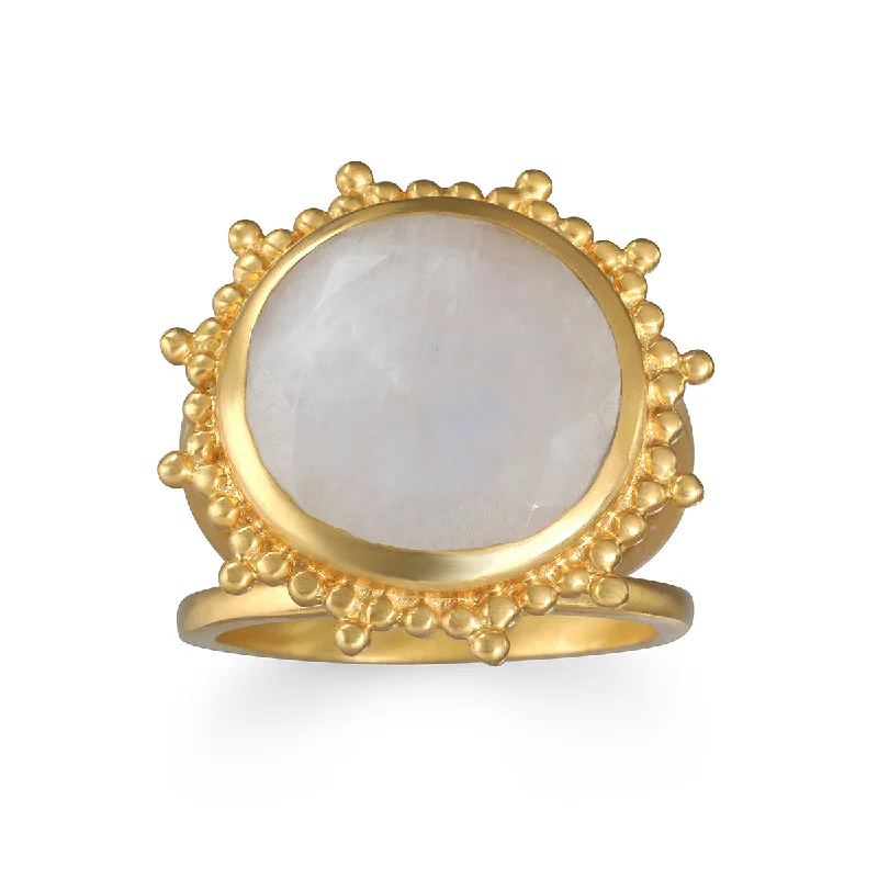 Rings with knot motifs for symbolic love -Drift Into Daydreams Moonstone Ring