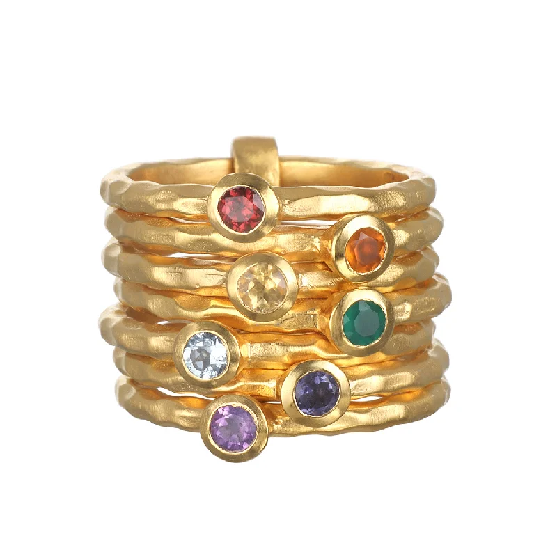 Rings with sunburst citrine for radiant appeal -Ebb and Flow Chakra Stacked Statement Ring