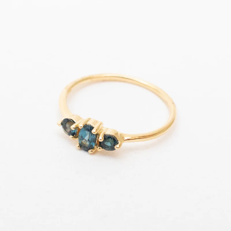 Rose gold rings featuring delicate pearl inlays -Gold Vermeil London Blue Topaz Ring