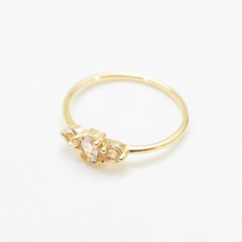 Rings with raw citrine for sunny charm -Gold Vermeil Morganite Ring