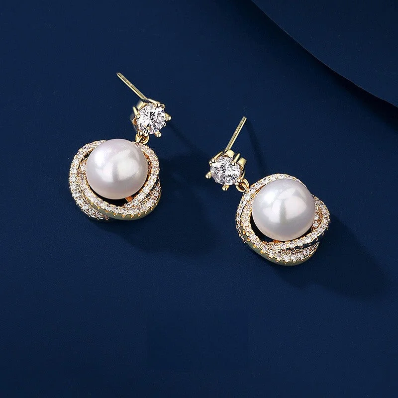 Rings with hammered silver for rustic appeal -Star ring pearl earring girl light luxury 721667846903