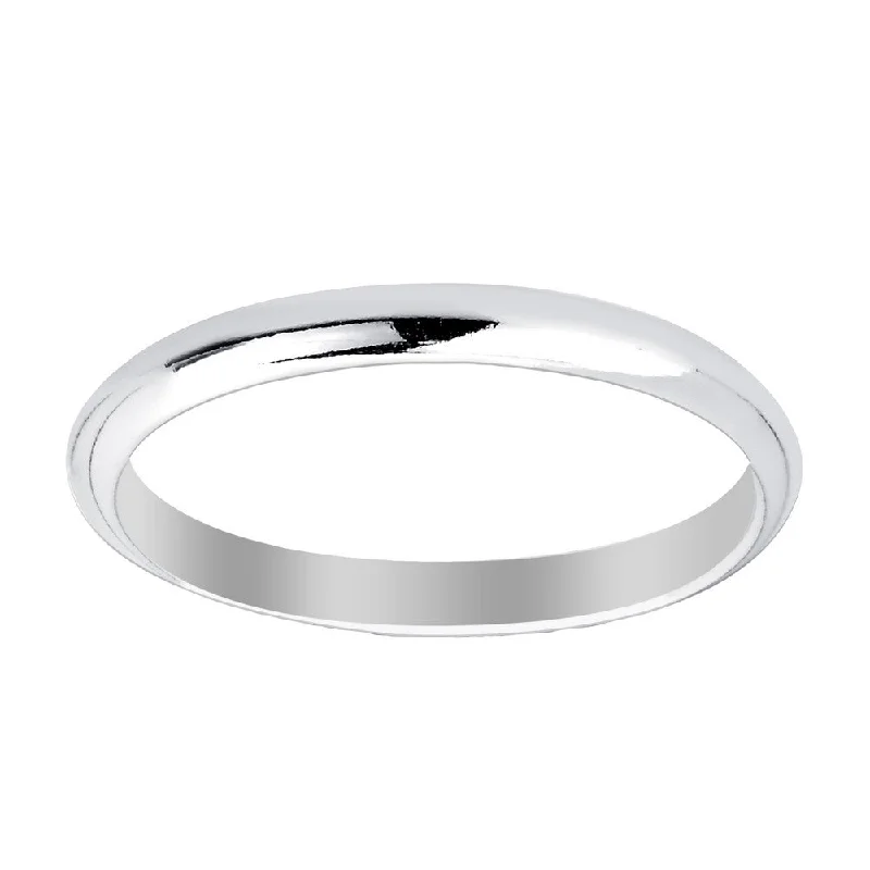 Rings with hematite for sleek metallic sheen -Sterling Silver 2mm Band Ring - R-02