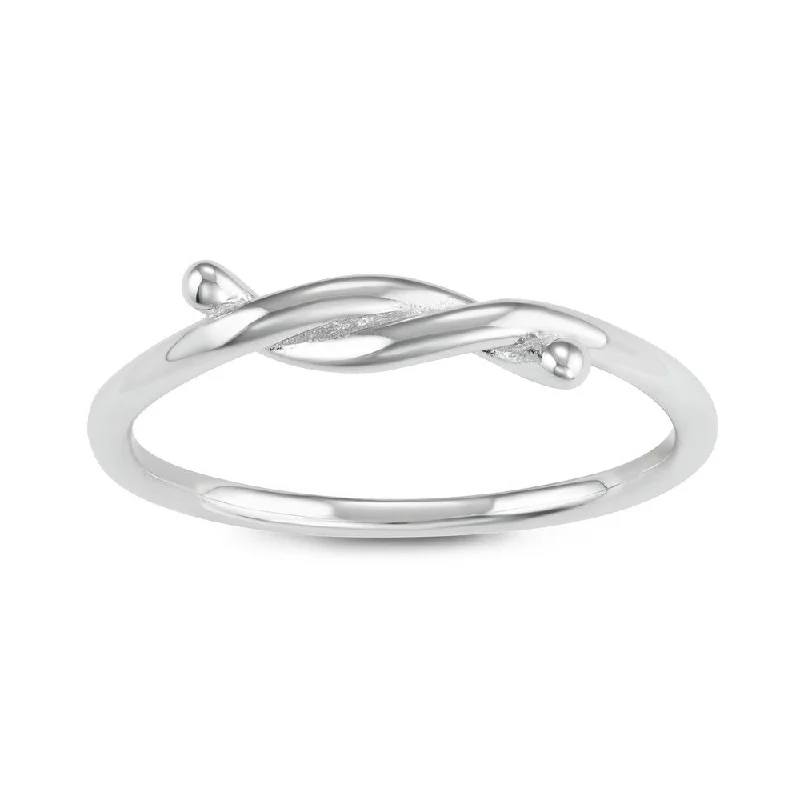 Rings with infinity loops for timeless love -Sterling Silver Small Twist Ring - W-1621