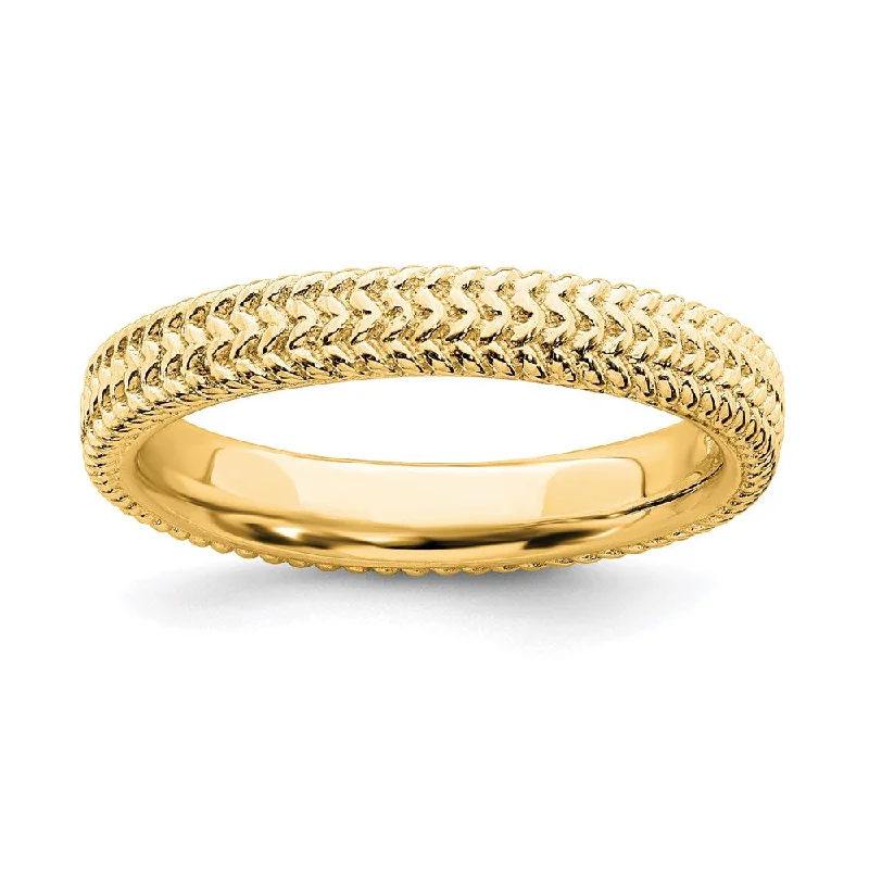 Rings with matte gold for subtle luxury -Sterling Silver Stackable Expressions Gold-plated Ring | QSK278