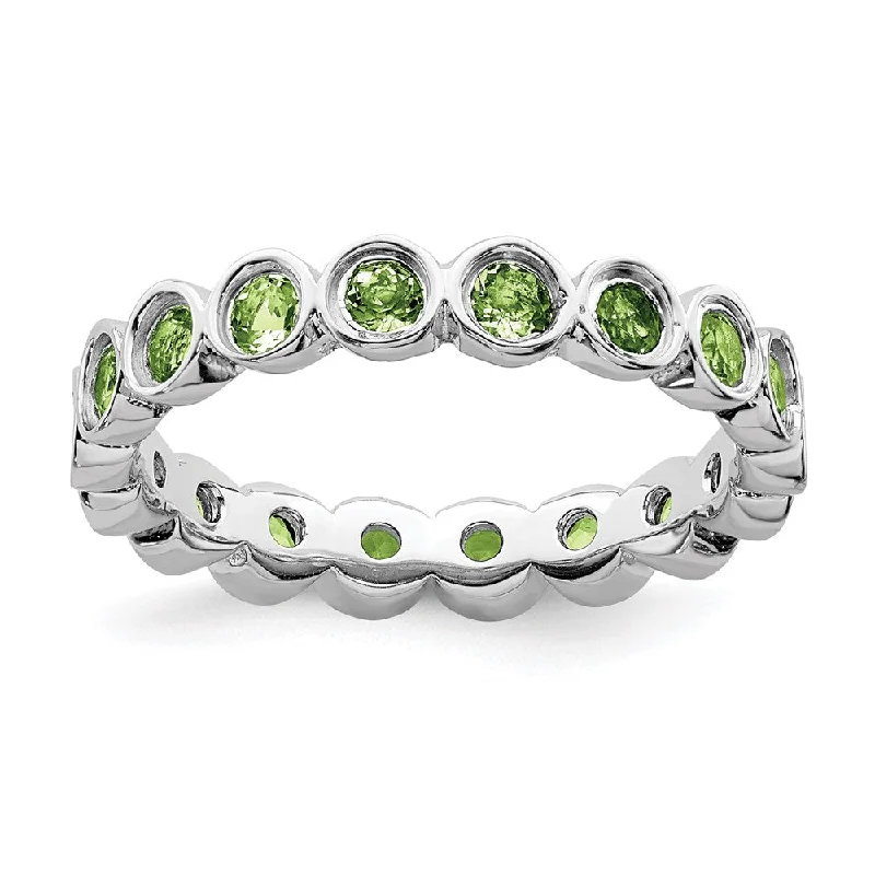 Sterling Silver Stackable Expressions Peridot Ring | QSK393